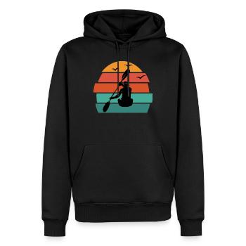 Kayak kayak d'eau vive rétro canoë kayak - Sweat à capuche Premium bio Homme - noir - Devant - Nico (187cm)