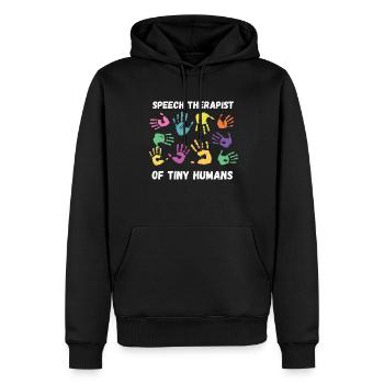 Logopäde Speech für SLP Sprachtherapeut - Männer Premium Bio Hoodie - Schwarz - Vorne - Nico (187cm)
