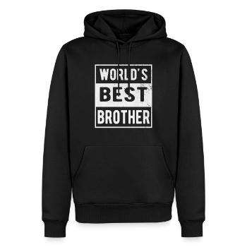 Bester Bruder - Männer Premium Bio Hoodie - Schwarz - Vorne - Nico (187cm)