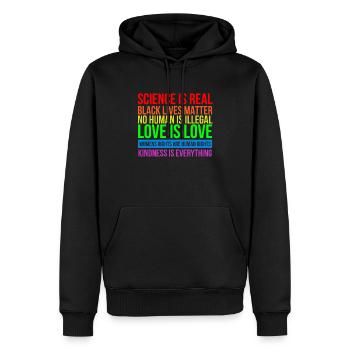 Rainbow Kleidung LGBT Mann LGBTQ Gay Pride Outfit - Männer Premium Bio Hoodie - Schwarz - Vorne - Nico (187cm)