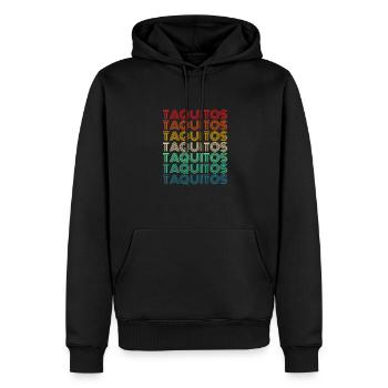 Taquitos Retro - Sweat à capuche Premium bio Homme - noir - Devant - Nico (187cm)
