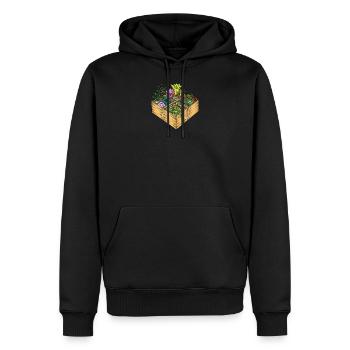 Surélevée I Vintage Autosuffisance motif de salade pour - Sweat à capuche Premium bio Homme - noir - Devant - Nico (187cm)