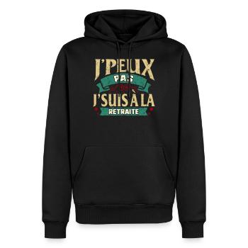 Retraité Tee Shirt J'peux Pas j'suis à la - Men’s Premium Organic Hoodie - black - Front - Nico (187cm)