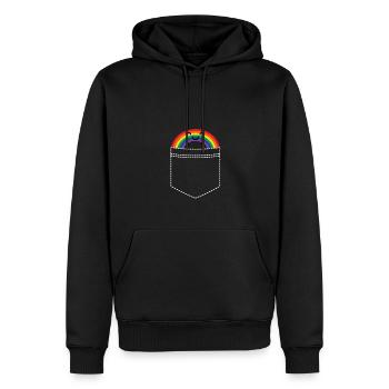 Rainbow Lesbian Pride LGBT drapeau CSD Homosexual - Sweat à capuche Premium bio Homme - noir - Devant - Nico (187cm)