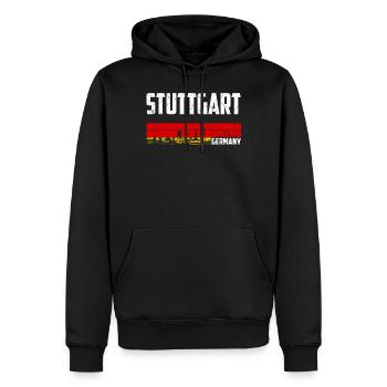 Stuttgart Allemagne - Sweat à capuche Premium bio Homme - noir - Devant - Nico (187cm)