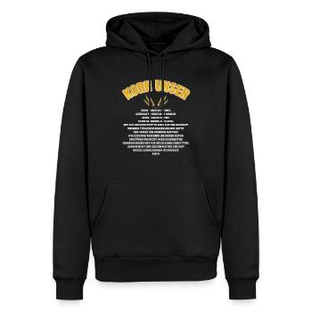Korn Unser - Lustiges Korn Gebet - Cola Korn - Männer Premium Bio Hoodie - Schwarz - Vorne - Nico (187cm)
