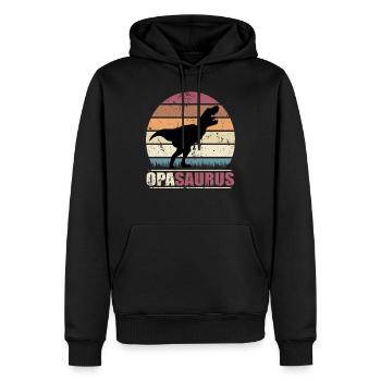 OpaSaurus Dinosaurier Grandpa Saurus - Männer Premium Bio Hoodie - Schwarz - Vorne - Nico (187cm)