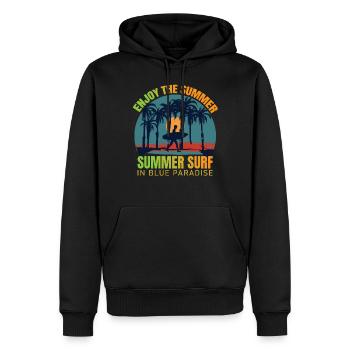 Surfer Surfboard Vintage Summer Surf - Men’s Premium Organic Hoodie - black - Front - Nico (187cm)