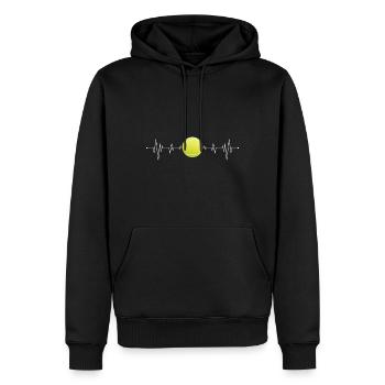 Herzschlag-Tennis - Männer Premium Bio Hoodie - Schwarz - Vorne - Nico (187cm)