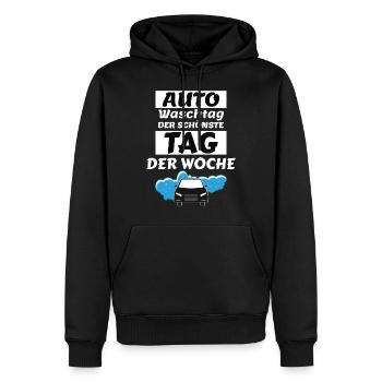 auto waschtag - Männer Premium Bio Hoodie - Schwarz - Vorne - Nico (187cm)