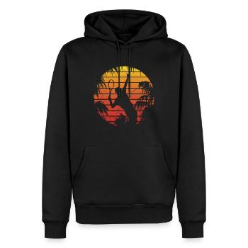 Retro Tennis - Sweat à capuche Premium bio Homme - noir - Devant - Nico (187cm)