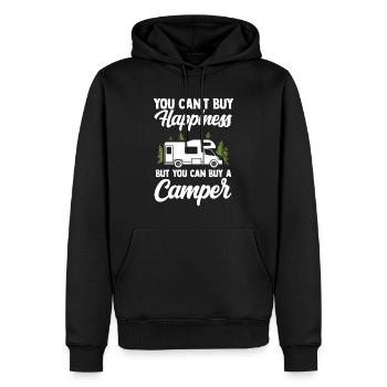 Campeurs - Sweat à capuche Premium bio Homme - noir - Devant - Nico (187cm)