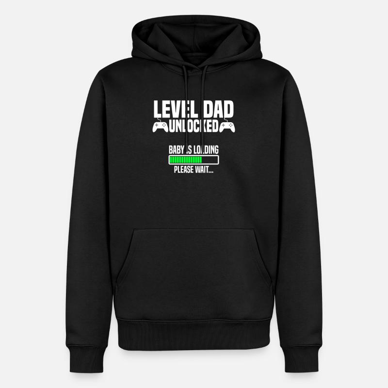 Niveau papa unlocked - Sweat à capuche Premium bio Homme - noir