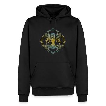 Le Weltenbaum Yggdrasil Vikings tattoo Design - Sweat à capuche Premium bio Homme - noir - Devant - Nico (187cm)