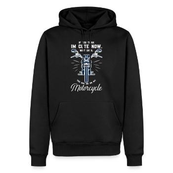 cute Motorrad Fahrerin - Bikerin Frau bike - Männer Premium Bio Hoodie - Schwarz - Vorne - Nico (187cm)