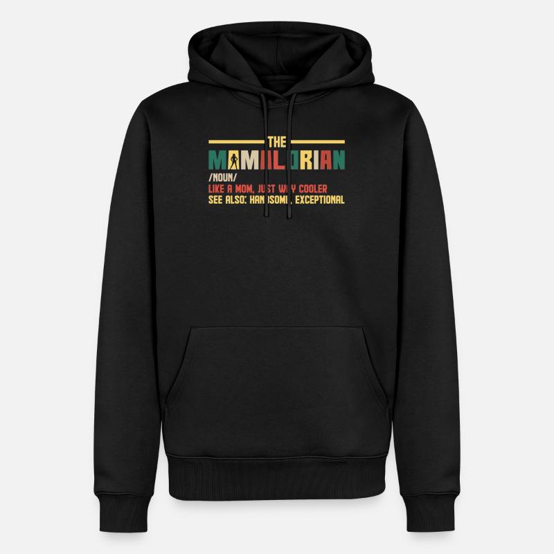 Mamalorian Mama Mutter Retro - Männer Premium Bio Hoodie - Schwarz