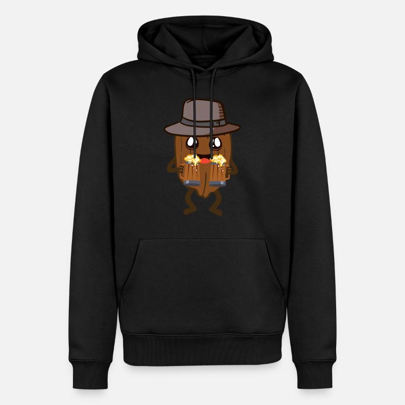 Walnuss - Männer Premium Bio Hoodie - Schwarz