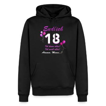 Endlich 18 Ich Kann Alles Ich Weiß Alles - Männer Premium Bio Hoodie - Schwarz - Vorne - Nico (187cm)