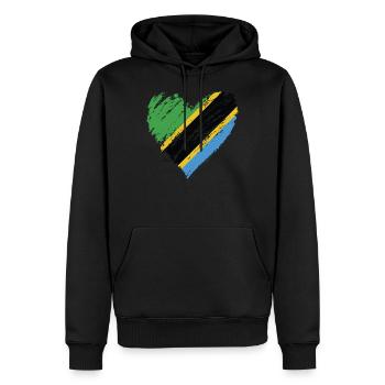 tanzania - Sweat à capuche Premium bio Homme - noir - Devant - Nico (187cm)