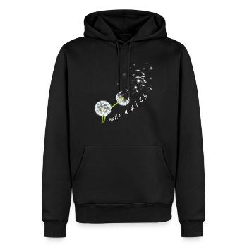 Pusteblume Blumenmotiv Glücksbringer - Männer Premium Bio Hoodie - Schwarz - Vorne - Nico (187cm)