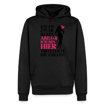 Beste Chefin Sprüche Spruch Klein Aber Bin Die Che - Männer Premium Bio Hoodie - Schwarz - Vorne - Nico (187cm)