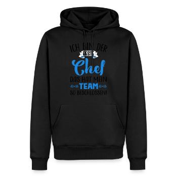 Bester Chef Sprüche Spruch Ich Bin Der Beste Chef - Männer Premium Bio Hoodie - Schwarz - Vorne - Nico (187cm)