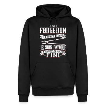 Forgeron Forger Humour - Sweat à capuche Premium bio Homme - noir - Devant - Nico (187cm)