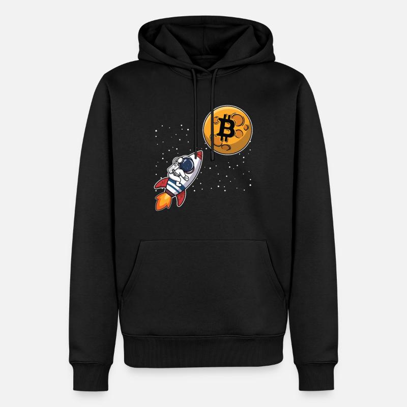 Astronaute Bitcoin - Sweat à capuche Premium bio Homme - noir