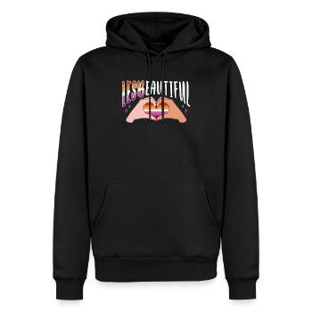Lesbian Pride für ein lesbisches Pärchen - Männer Premium Bio Hoodie - Schwarz - Vorne - Nico (187cm)