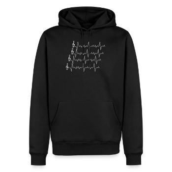 Musique- Orchestre musicien - Sweat à capuche Premium bio Homme - noir - Devant - Nico (187cm)