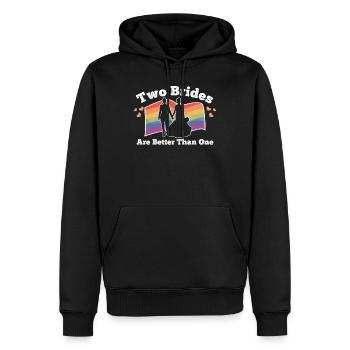LGBTQ Lesbische Braut Hochzeit Bisexuell Geschenk - Männer Premium Bio Hoodie - Schwarz - Vorne - Nico (187cm)