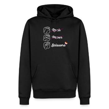 LGBTQ Lesbisch Schere Stein Papier Geschenk - Männer Premium Bio Hoodie - Schwarz - Vorne - Nico (187cm)