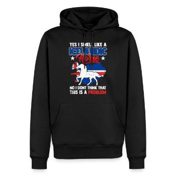 Island pferdr geschenk Cheval Pony Tölt Iceland Horse - Sweat à capuche Premium bio Homme - noir - Devant - Nico (187cm)