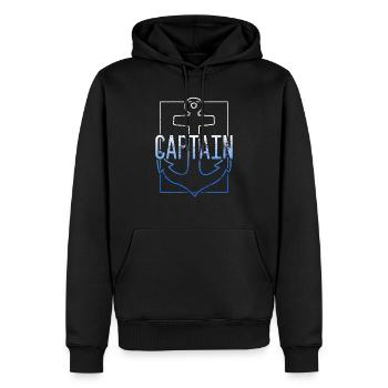 Kapitän - Männer Premium Bio Hoodie - Schwarz - Vorne - Nico (187cm)