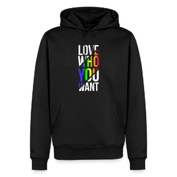 Gay Pride - Sweat à capuche Premium bio Homme - noir - Devant - Nico (187cm)