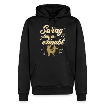 Swing tanzen erlaubt - Männer Premium Bio Hoodie - Schwarz - Vorne - Nico (187cm)