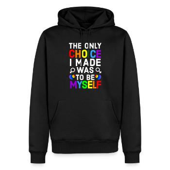 Regenbogen, Regenbogen, Regenbogen, Regenbogen, Regenbogen - Männer Premium Bio Hoodie - Schwarz - Vorne - Nico (187cm)