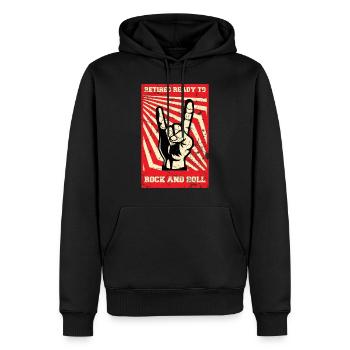 Renter Rock and Roll - Sweat à capuche Premium bio Homme - noir - Devant - Nico (187cm)