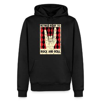 Renter Rock - Sweat à capuche Premium bio Homme - noir - Devant - Nico (187cm)