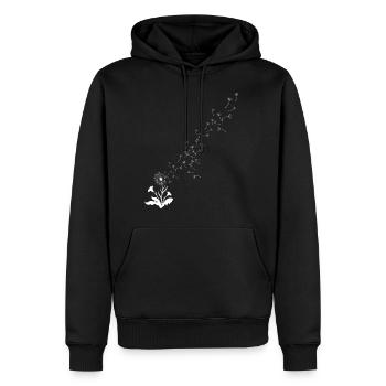 Pusteblume, Dandelion, Wind - Men’s Premium Organic Hoodie - black - Front - Nico (187cm)
