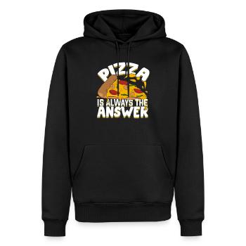 Pizza Pizza Pizza Pizzaiolo cadeau - Sweat à capuche Premium bio Homme - noir - Devant - Nico (187cm)