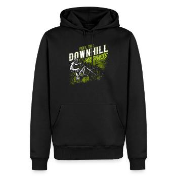 Downhill Madness VTT VTT cadeau - Sweat à capuche Premium bio Homme - noir - Devant - Nico (187cm)