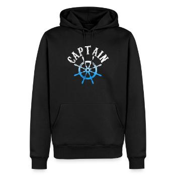 Capitaine - Sweat à capuche Premium bio Homme - noir - Devant - Nico (187cm)