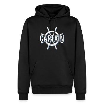 Capitaine - Sweat à capuche Premium bio Homme - noir - Devant - Nico (187cm)