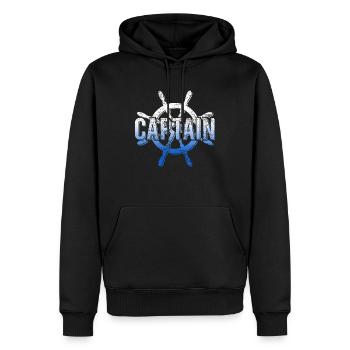Kapitän - Männer Premium Bio Hoodie - Schwarz - Vorne - Nico (187cm)