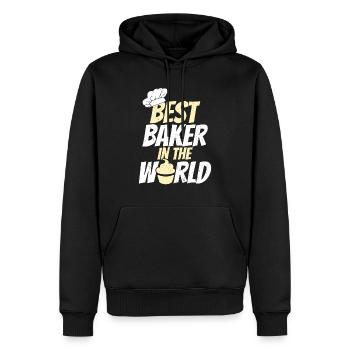 Baker Baking Bakery Crafts - Men’s Premium Organic Hoodie - black - Front - Nico (187cm)