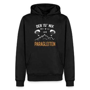Paragleiten Fallschirm fliegen Shirt Geschenk - Männer Premium Bio Hoodie - Schwarz - Vorne - Nico (187cm)