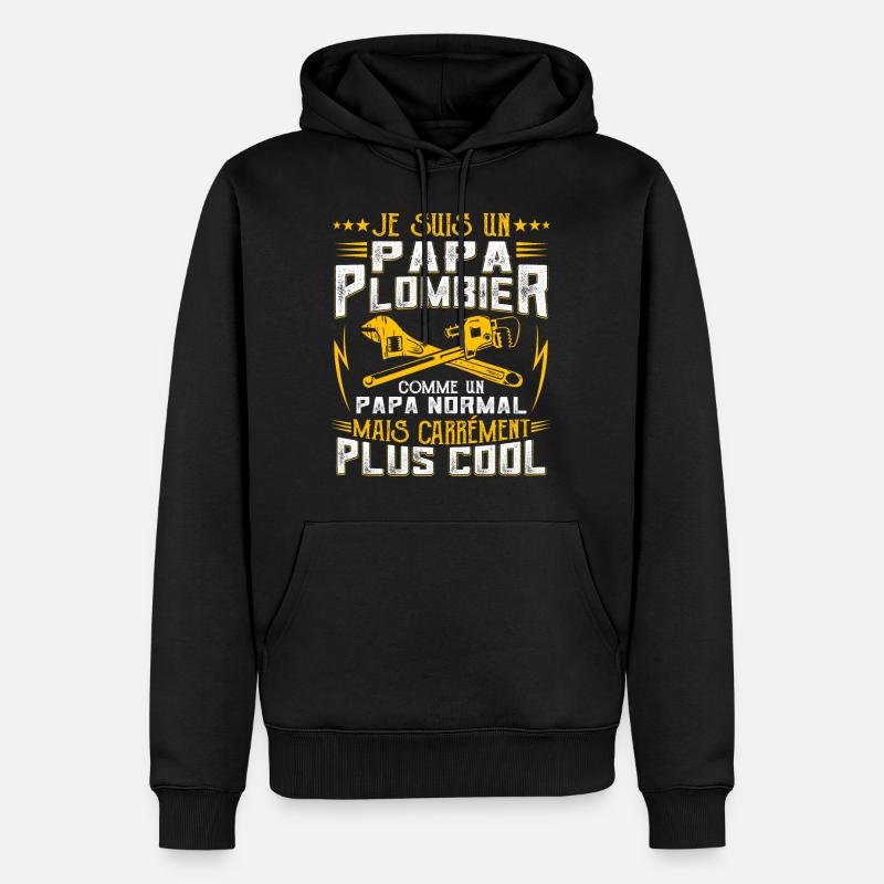 Papa Plombier - Sweat à capuche Premium bio Homme - noir