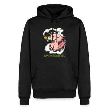 Smokesalotl - Funny Weed Axolotl Marijuana - Men’s Premium Organic Hoodie - black - Front - Nico (187cm)