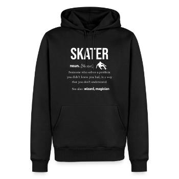 planche à roulette - Sweat à capuche Premium bio Homme - noir - Devant - Nico (187cm)
